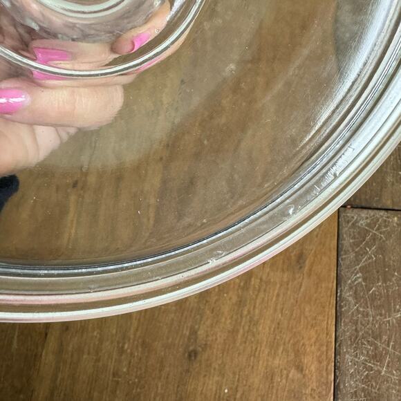Vintage Antique Clear Glass pressed Pat D replacement lid with finial knob - Picture 9 of 12